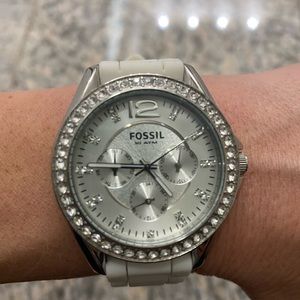 Fossil silver face watch